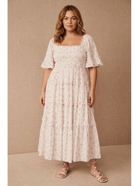 NWT Needle & Thread Bijou Rose Floral Ditsy Smocked Midaxi Ankle Gown Dress 18